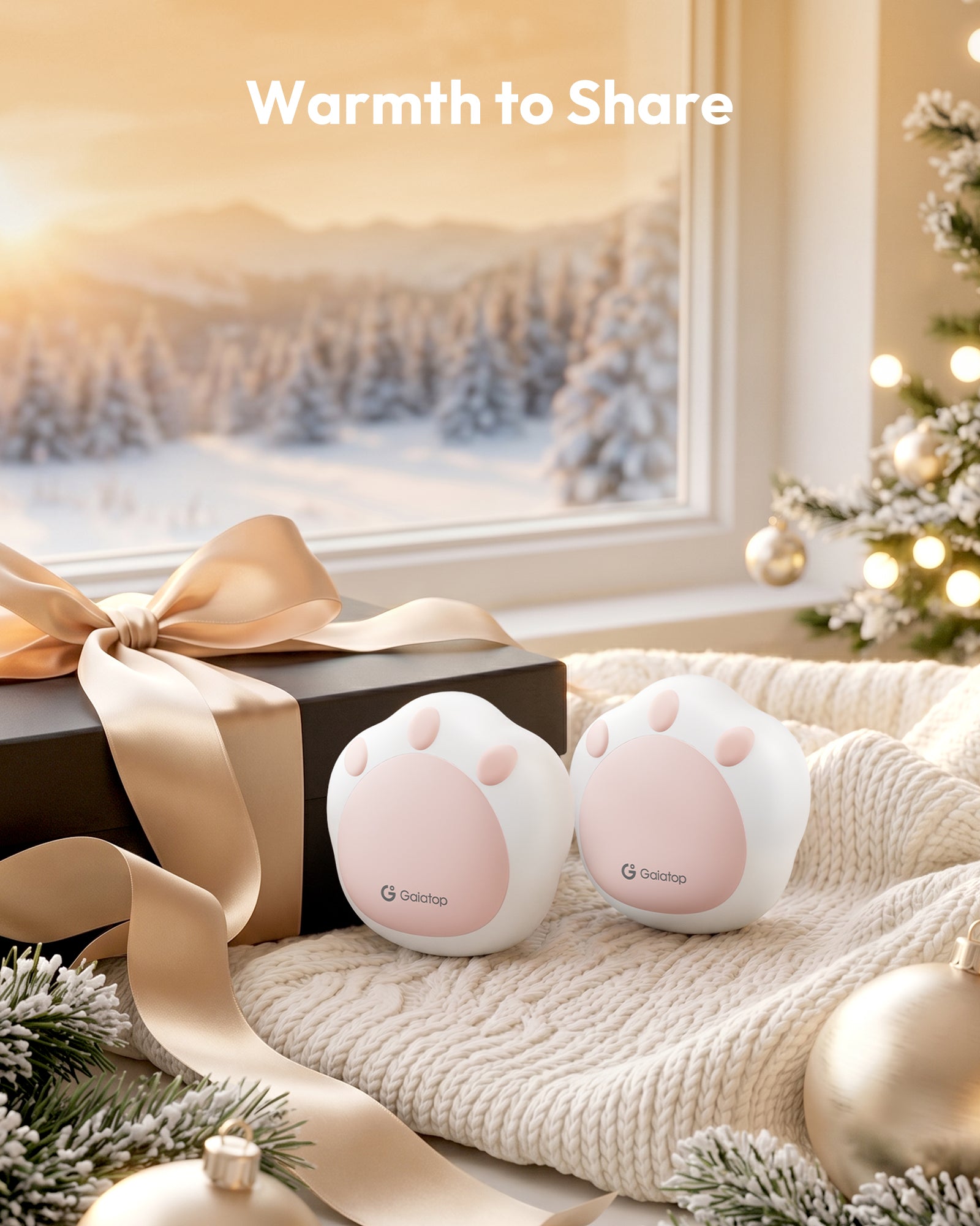 Gaiatop Rechargeable Hand Warmers 2 Pack, Cute Cat Paw Magnetic Design HW-06A