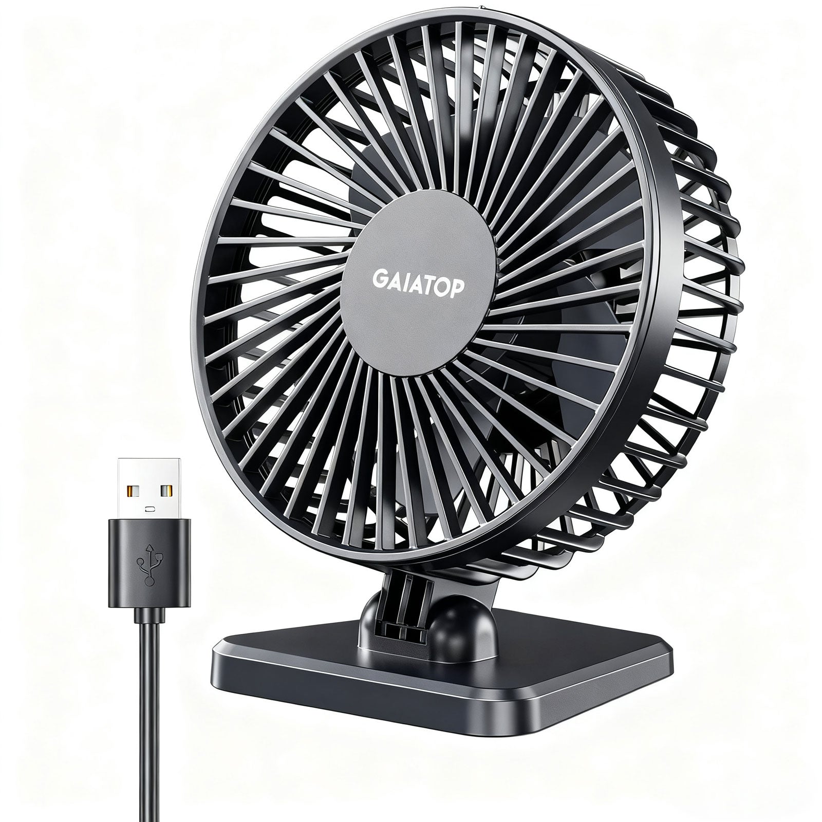 Gaiatop USB Powered Desk Fan 3-Speed Adjustable Quiet Small Fan for Home and Office TF-30