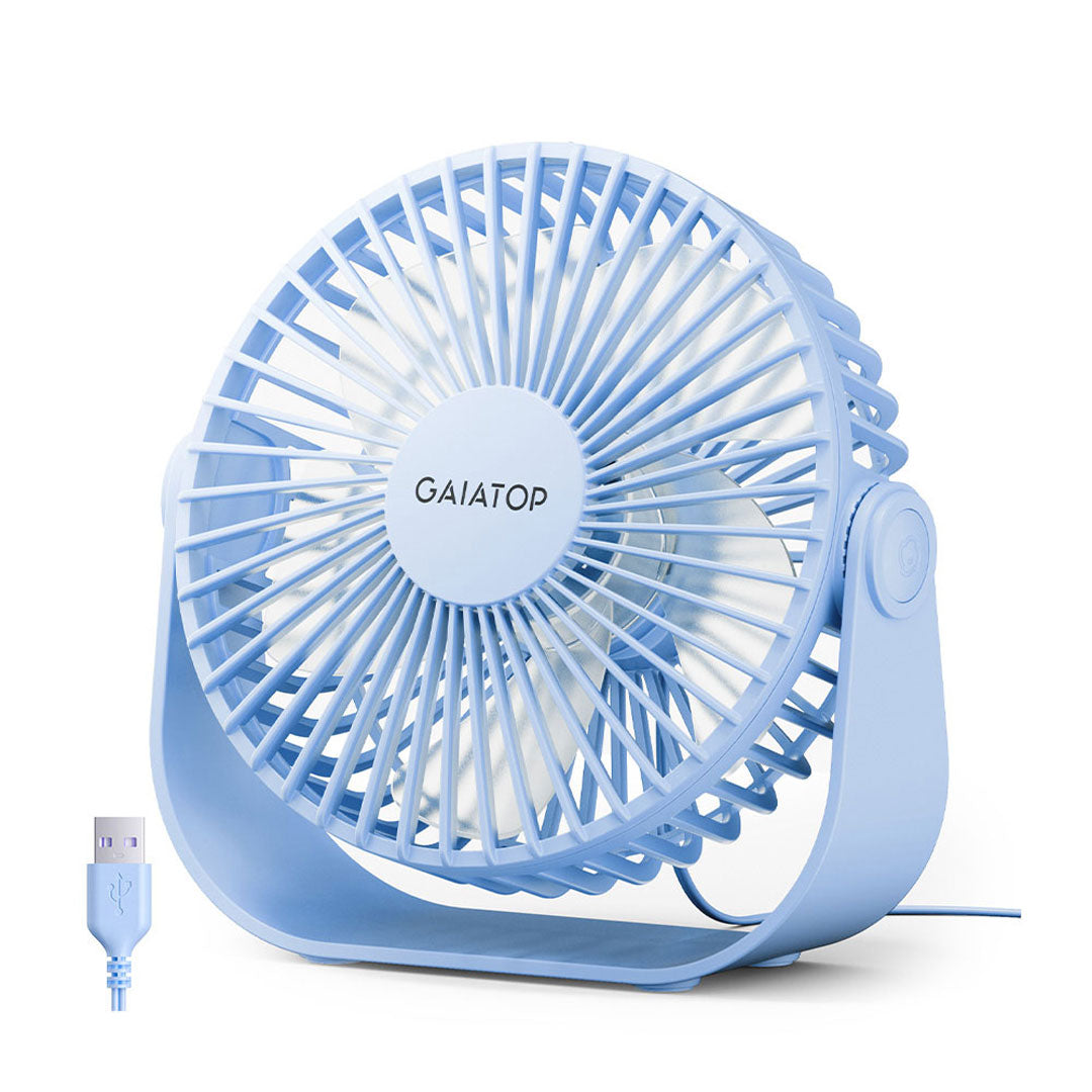 5.5-Inch USB Desk Fan with 3 Speeds Quiet Operation & 105° Adjustable Stand Compact Table Fan for Home Office & Travel TF-55B