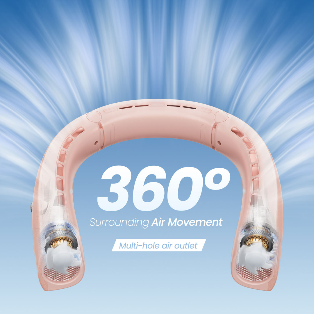 Gaiatop 360° Portable Neck Fan HI Ultramax Wind Mode  NF-02