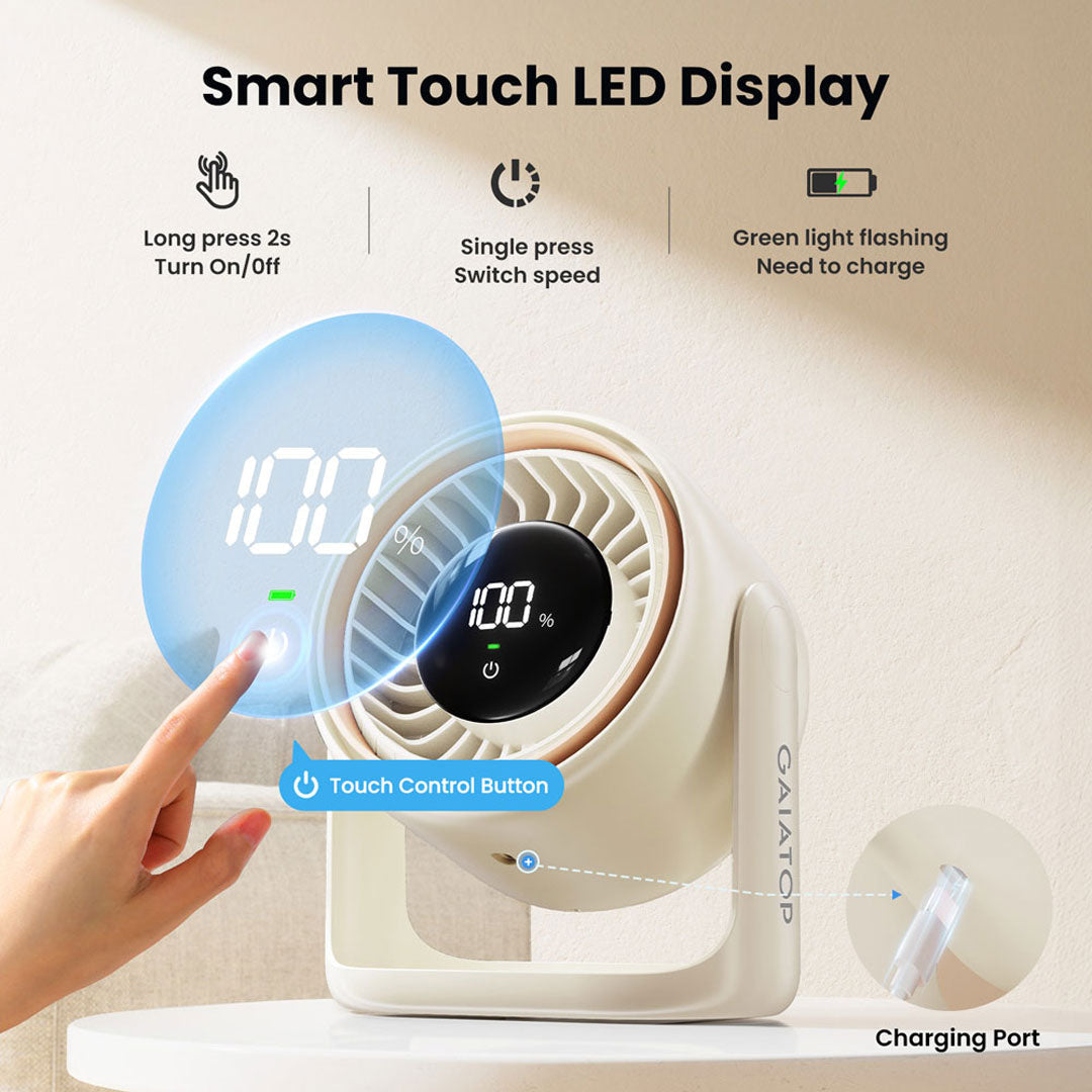 Gaiatop Desktop Fan Battery Life Wall Mounted Desktop Dual Use AF-02