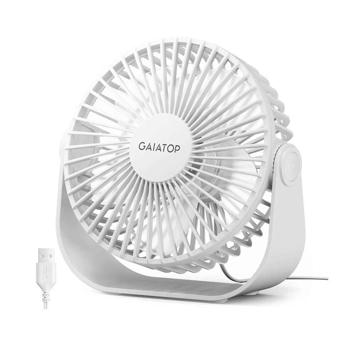 5.5-Inch USB Desk Fan with 3 Speeds Quiet Operation & 105° Adjustable Stand Compact Table Fan for Home Office & Travel TF-55B