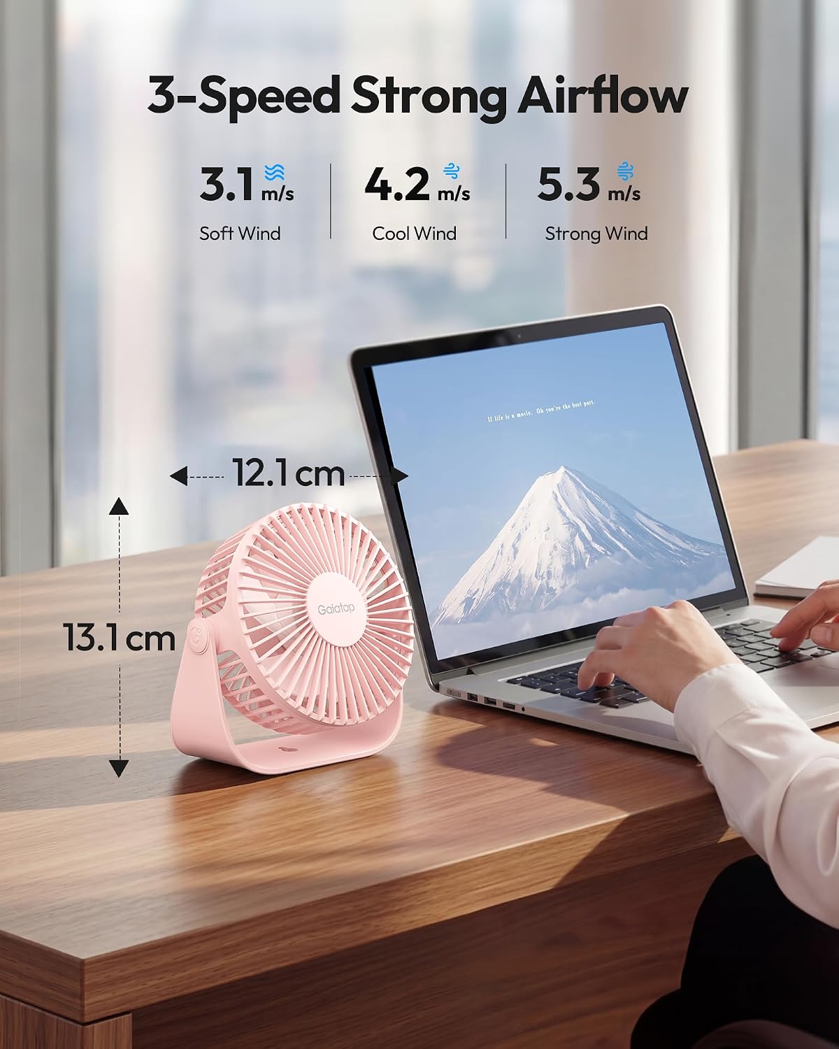 GAIATOP Small USB Desk Fan TF40