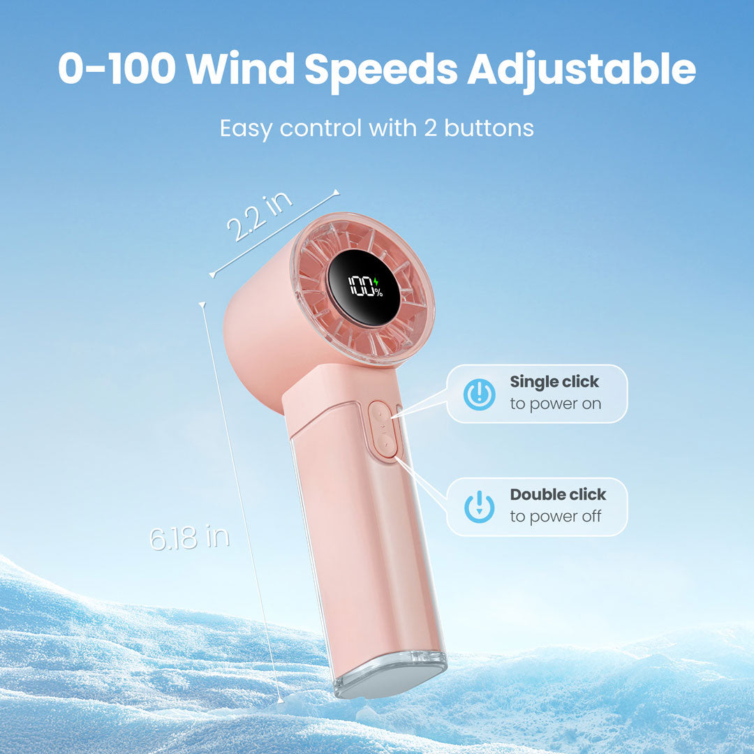 Gaiatop Transparent Shell High Speed Motor Handheld Fan BP1162