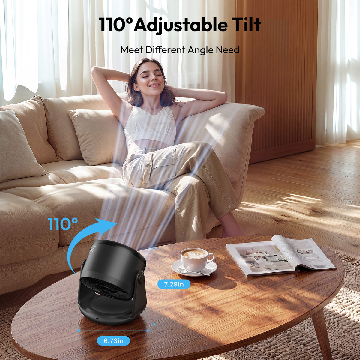 Gaiatop Desktop Fan Battery Life Wall Mounted Desktop Dual Use AF-02