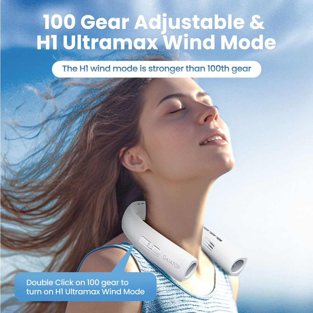 Gaiatop 360° Portable Neck Fan HI Ultramax Wind Mode NF-02