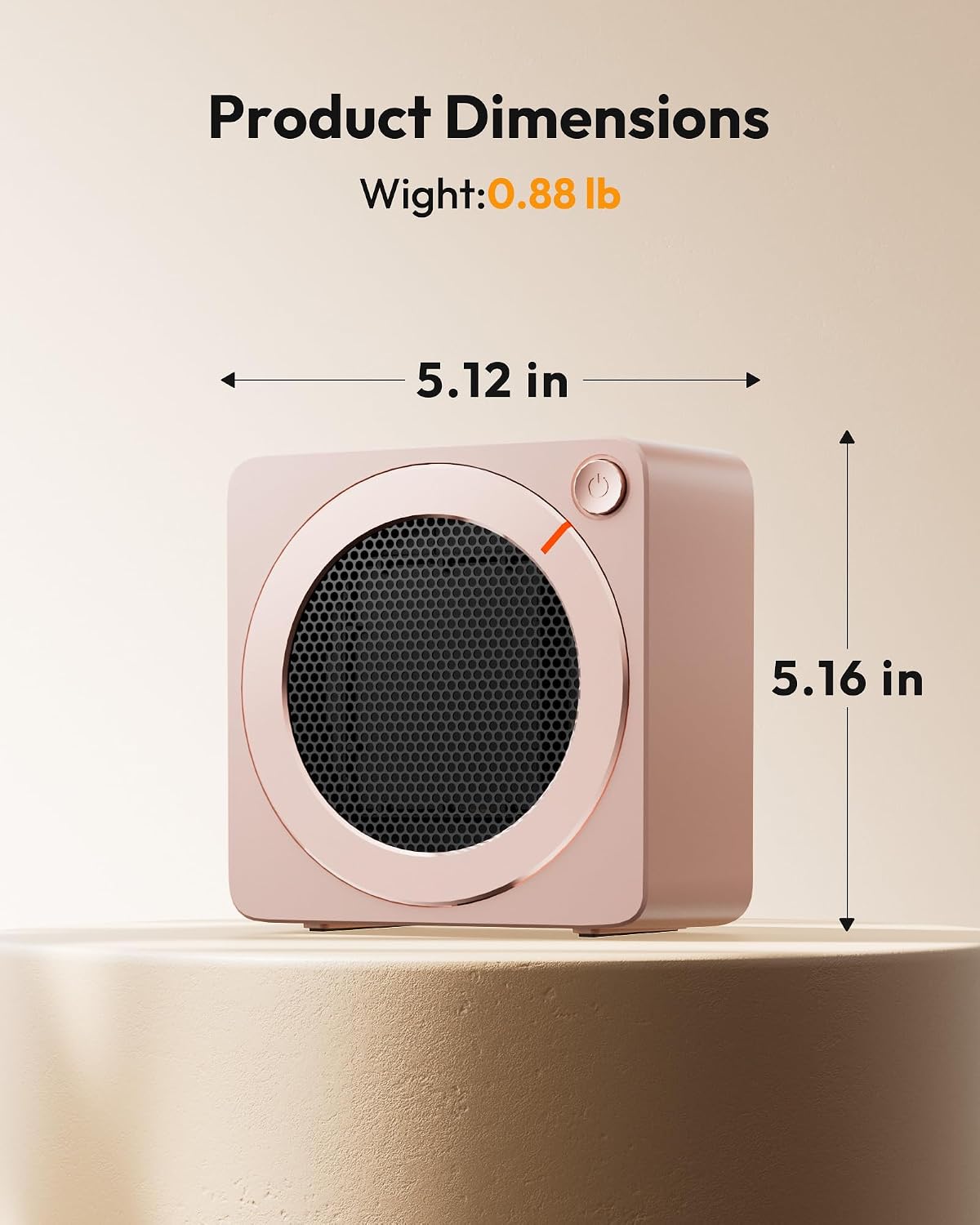 Gaiatop Mini Space Heater, 500W Fast Heating Portable Desk Electric Heater SH-02