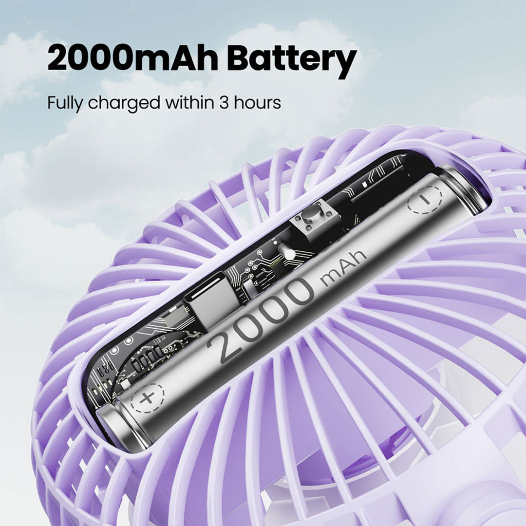 360° Baby-Safe Clip Fan 10H Runtime, 25dB Quiet & Military-Durable for Stroller/Desk CF-40