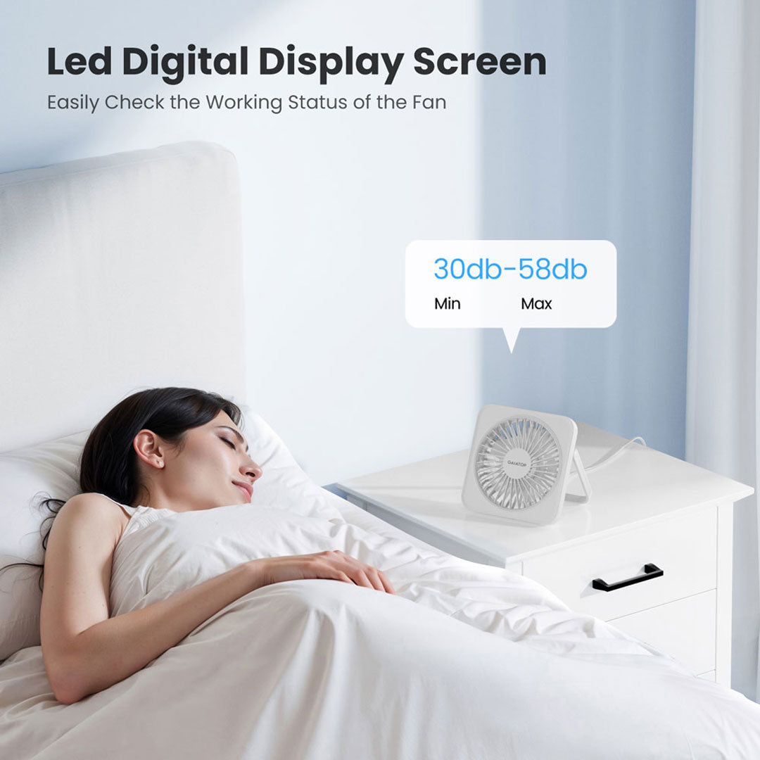 Gaiatop Compact Desktop Fan with 3 Speed Settings USB Charging Removable Front Cover - DF-01