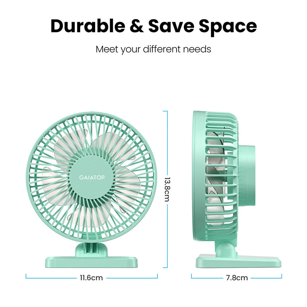 Gaiatop USB Powered Desk Fan 3-Speed Adjustable Quiet Small Fan for Home and Office TF-30