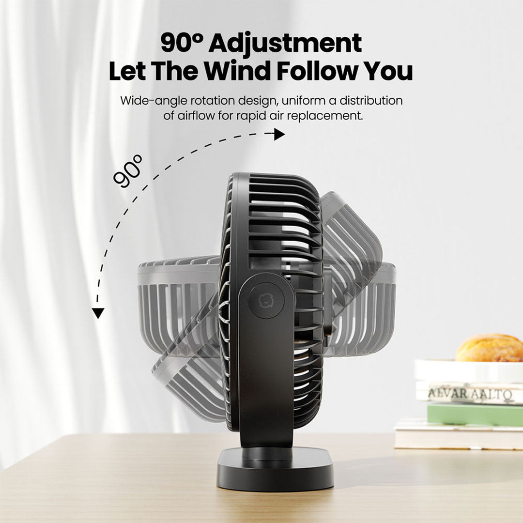 Gaiatop USB Desk Fan 5.5-Inch 3-Speed Quiet Table Fan with 105° Adjustable Stand for Office Home Travel & Outdoor Use TF55