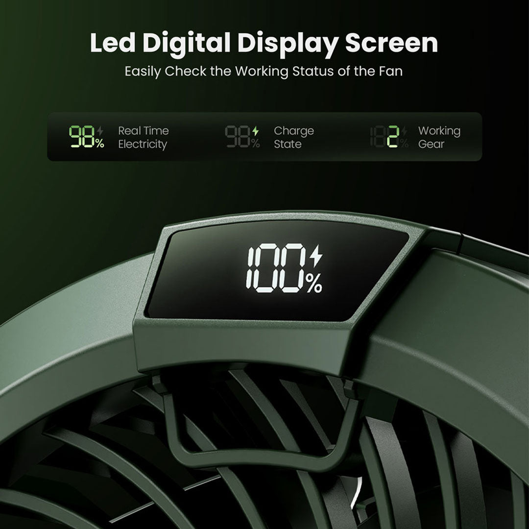 Convenient Outdoor Fan with LED Lighting, 360° Rotation, USB Charging - CP-02