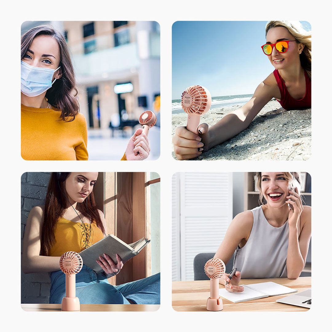 Gaiatop Travel Outdoor Handheld Fan 3-Speed Portable 7Hrs USB-C 98g Lightweight BP26
