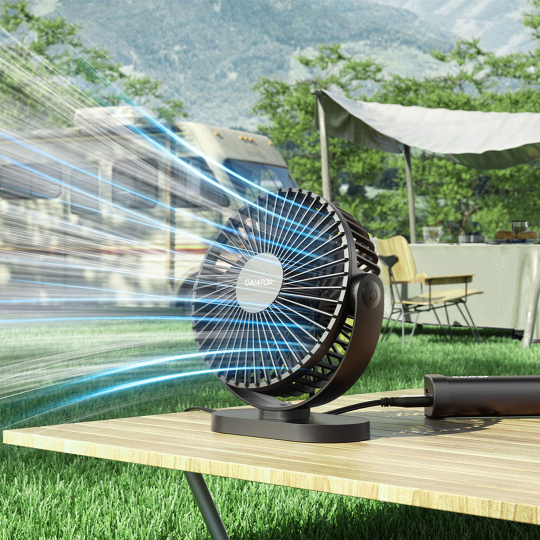 Gaiatop USB Desk Fan 5.5-Inch 3-Speed Quiet Table Fan with 105° Adjustable Stand for Office Home Travel & Outdoor Use TF55