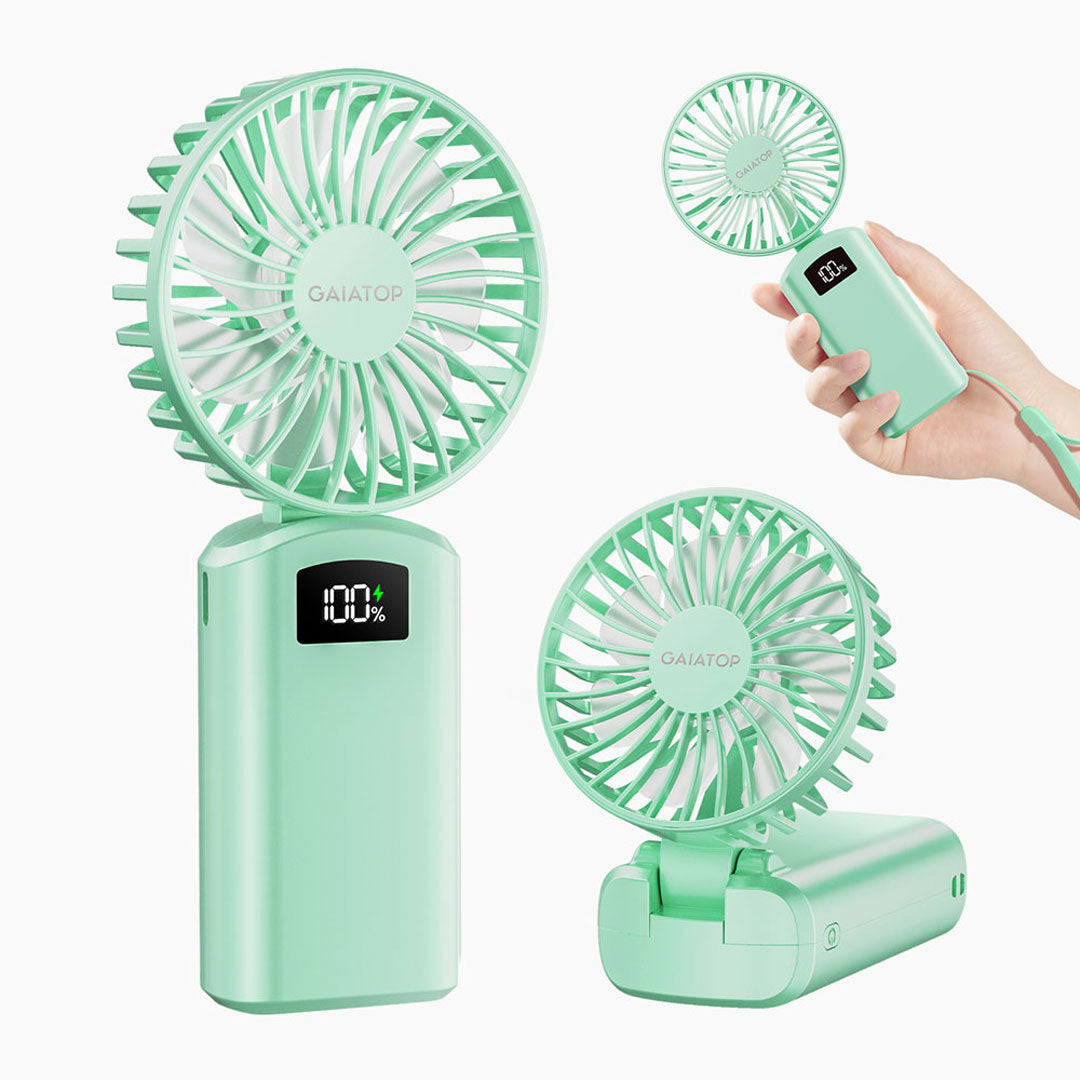 Gaiatop Portable Handheld Fan With Digital Display Foldable 3 Speed USB Ideal For Desk And Travel HF-06