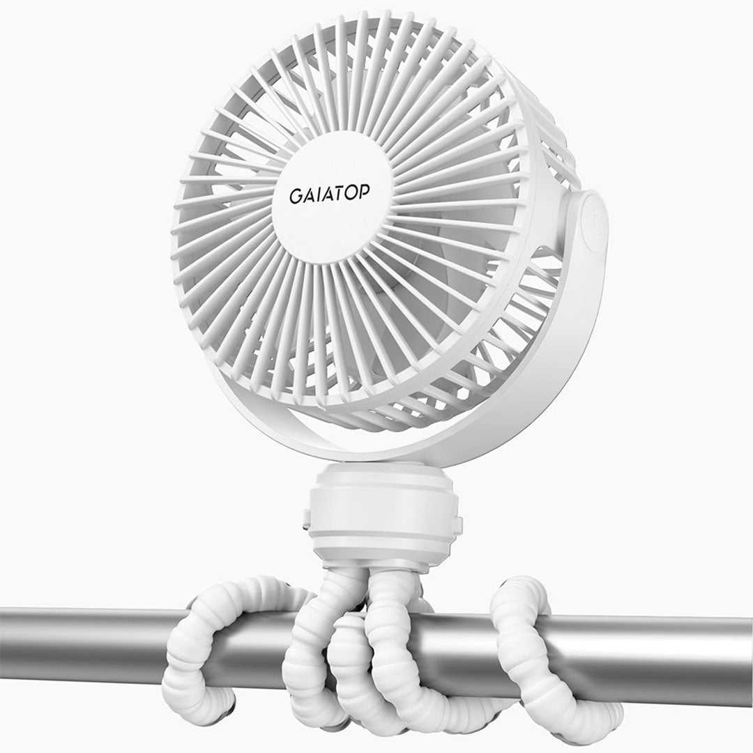 Gaiatop Octopus Clip Fan 4-Inch Portable USB Rechargeable 3-Speed Baby Stroller Fan With Flexible Tripod SF-40