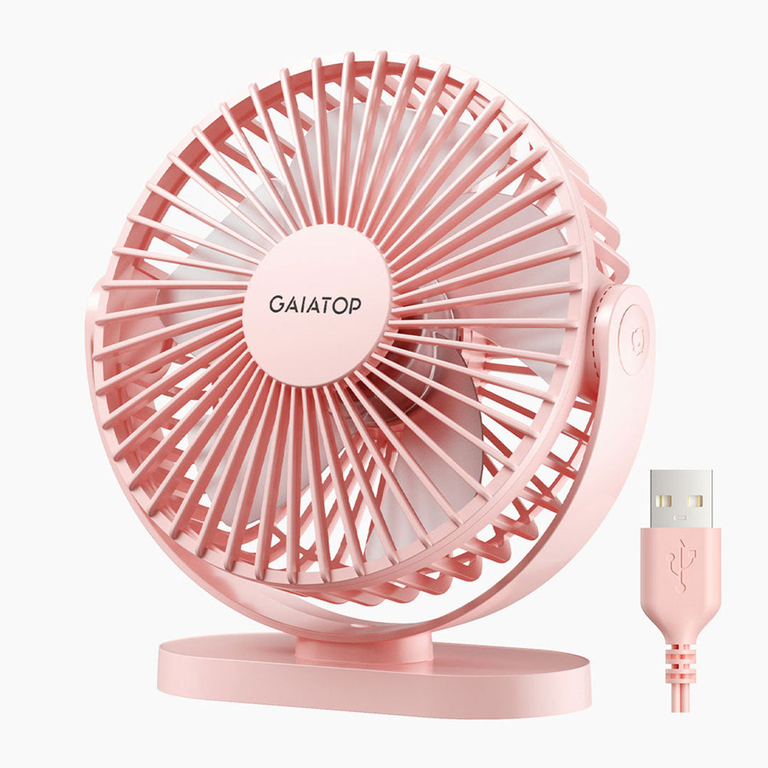 Gaiatop USB Desk Fan 5.5-Inch 3-Speed Quiet Table Fan with 105° Adjustable Stand for Office Home Travel & Outdoor Use TF55