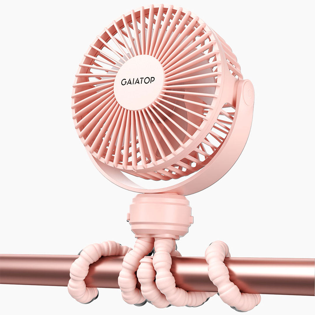 Gaiatop Octopus Clip Fan 4-Inch Portable USB Rechargeable 3-Speed Baby Stroller Fan With Flexible Tripod SF-40