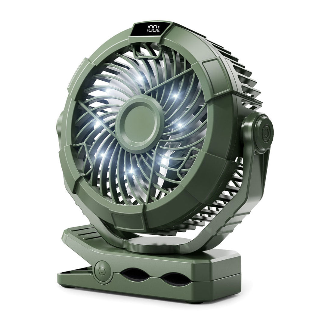 Convenient Outdoor Fan with LED Lighting, 360° Rotation, USB Charging - CP-02