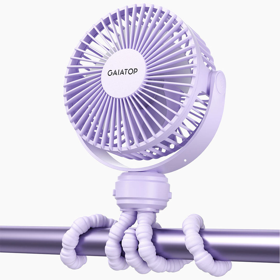 Gaiatop Octopus Clip Fan 4-Inch Portable USB Rechargeable 3-Speed Baby Stroller Fan With Flexible Tripod SF-40