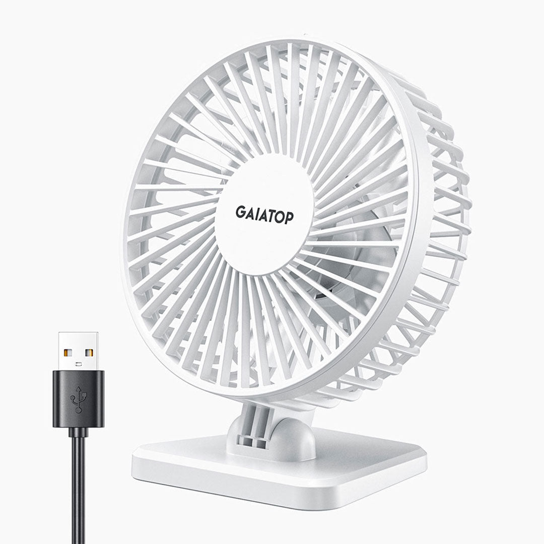 Gaiatop USB Powered Desk Fan 3-Speed Adjustable Quiet Small Fan for Home and Office TF-30