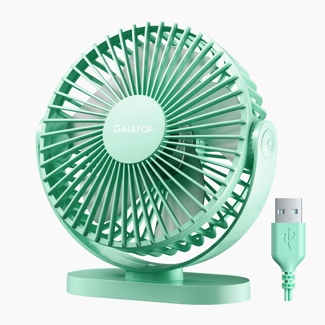 Gaiatop USB Desk Fan 5.5-Inch 3-Speed Quiet Table Fan with 105° Adjustable Stand for Office Home Travel & Outdoor Use TF55