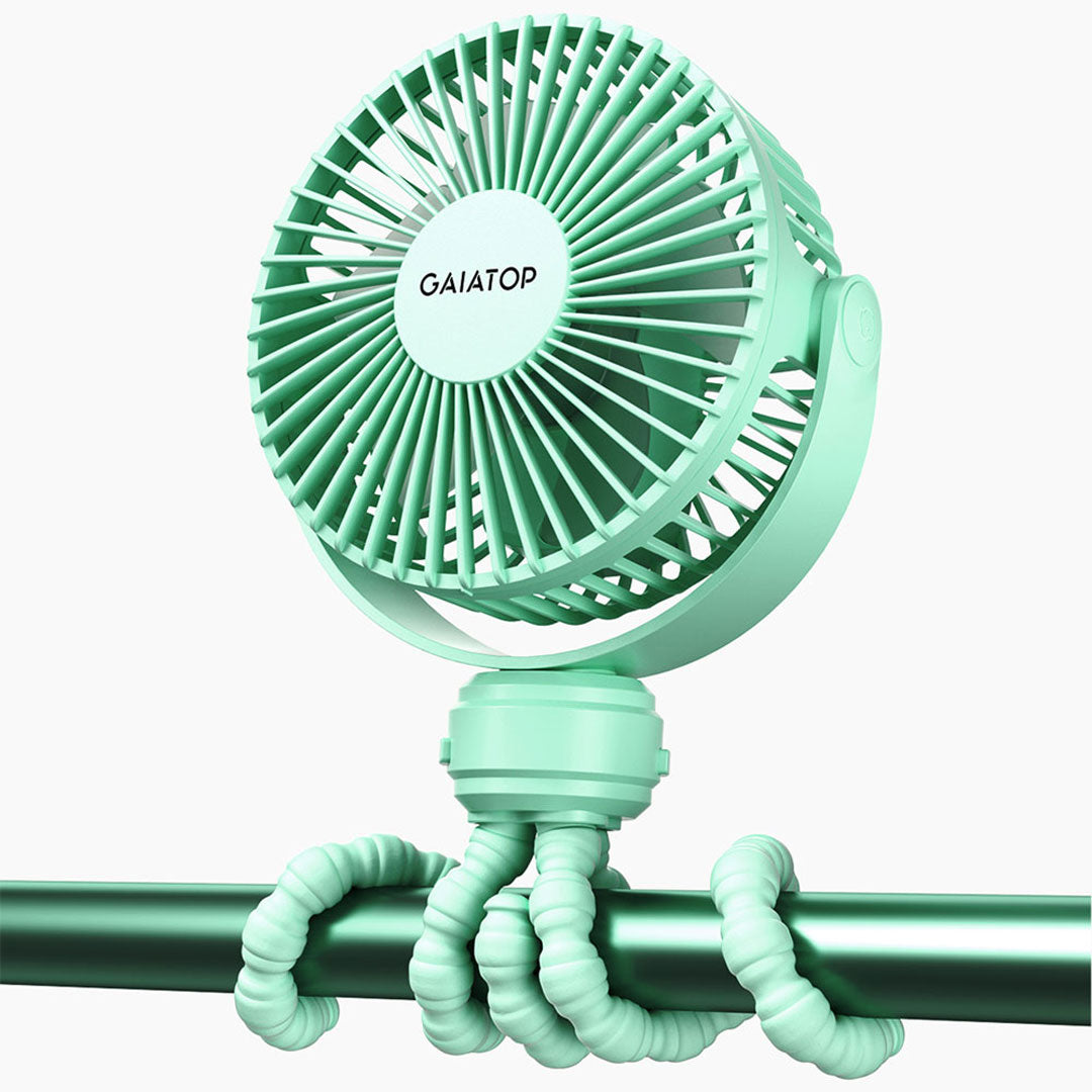 Gaiatop Octopus Clip Fan 4-Inch Portable USB Rechargeable 3-Speed Baby Stroller Fan With Flexible Tripod SF-40