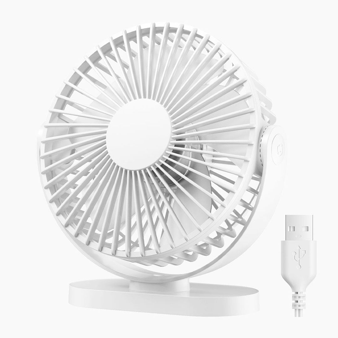 Gaiatop USB Desk Fan 5.5-Inch 3-Speed Quiet Table Fan with 105° Adjustable Stand for Office Home Travel & Outdoor Use TF55