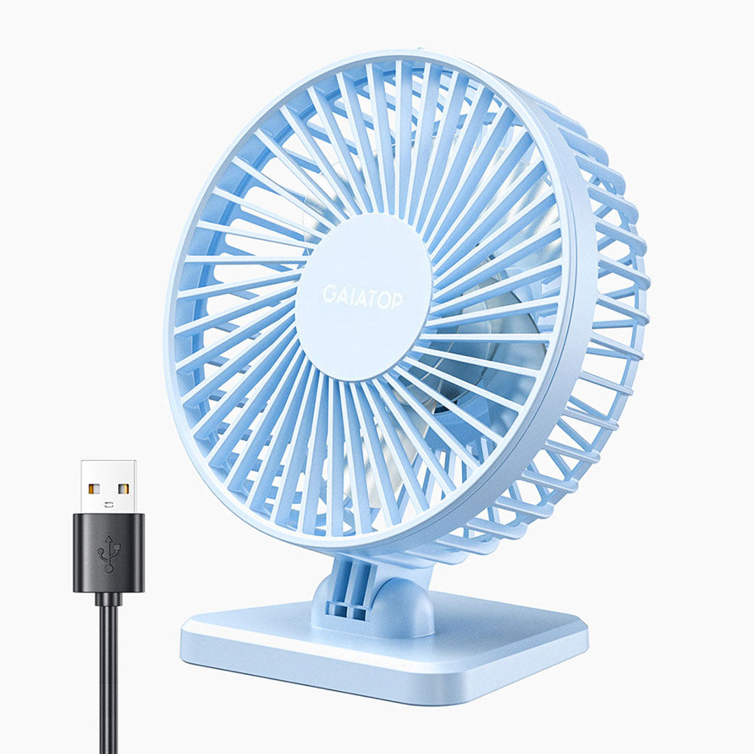 Gaiatop USB Powered Desk Fan 3-Speed Adjustable Quiet Small Fan for Home and Office TF-30