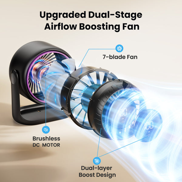 Gaiatop Desktop Fan Battery Life Wall Mounted Desktop Dual Use Af-02