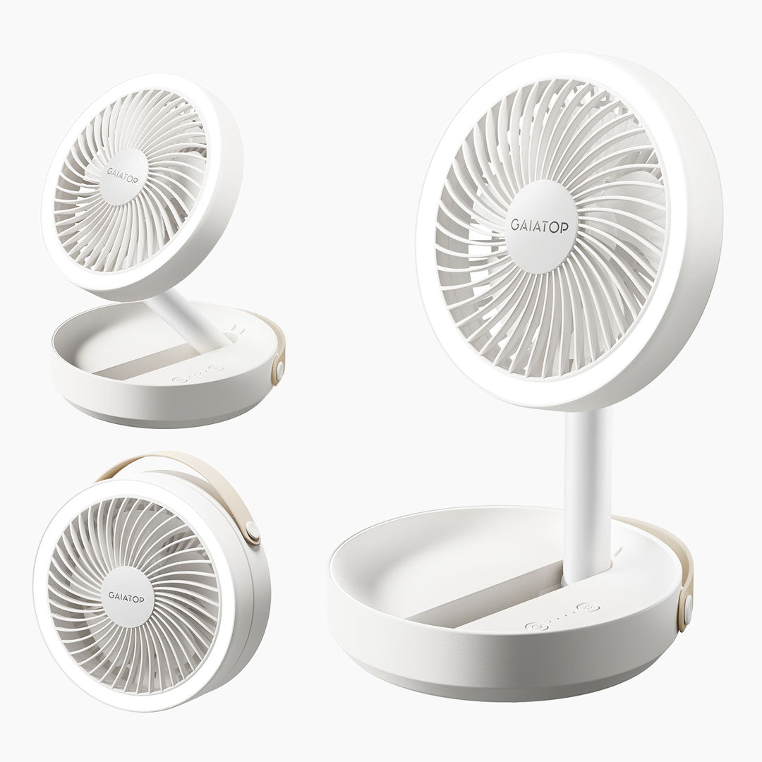Gaiatop Foldable Rechargeable Table Fan with LED Light FF-01