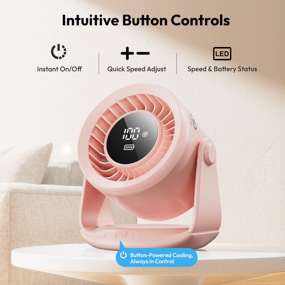 Gaiatop Desktop Fan Battery Life Wall Mounted Desktop Dual Use AF-02