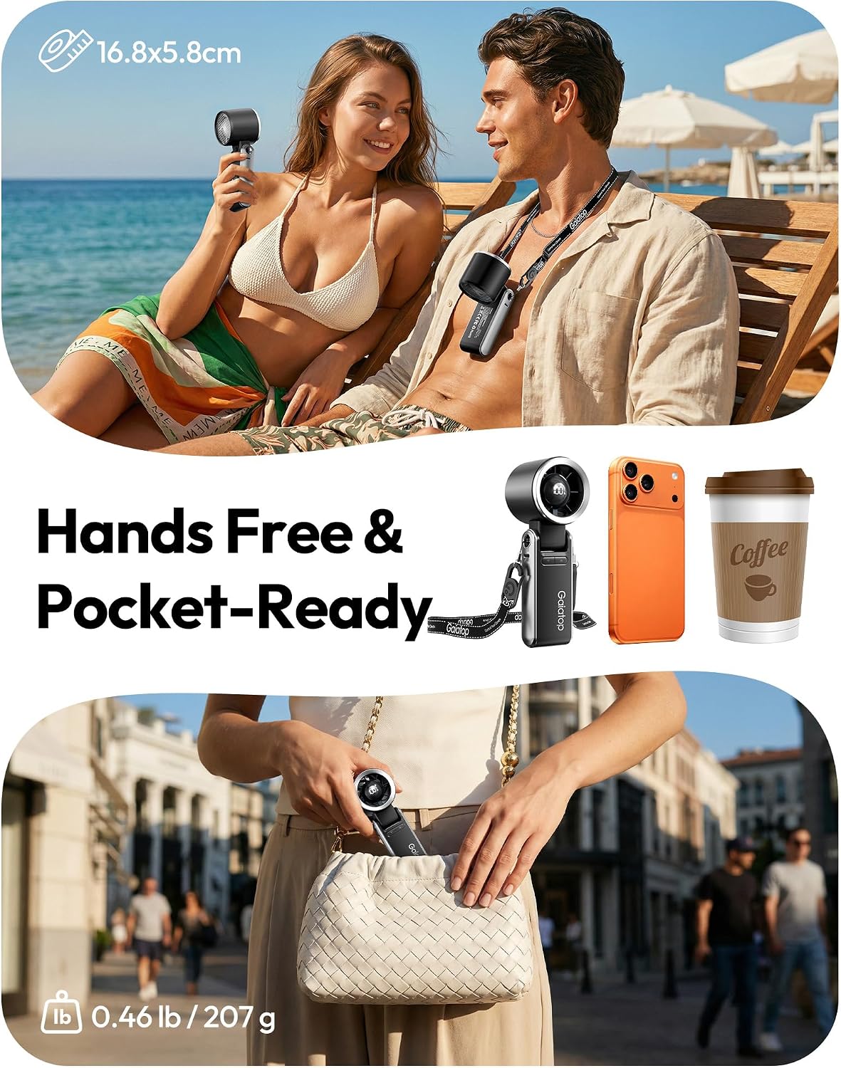 Gaiatop Portable Handheld Personal Fan HF-19A