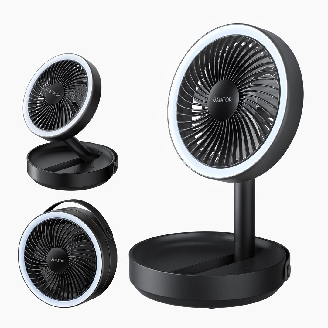 Gaiatop Foldable Rechargeable Table Fan with LED Light FF-01