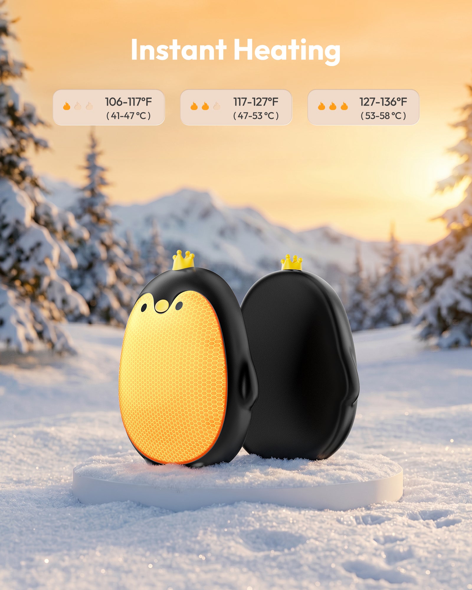 Gaiatop Magnetic Hand Warmers Rechargeable 2 Pack, Pocket Penguin HW-05A