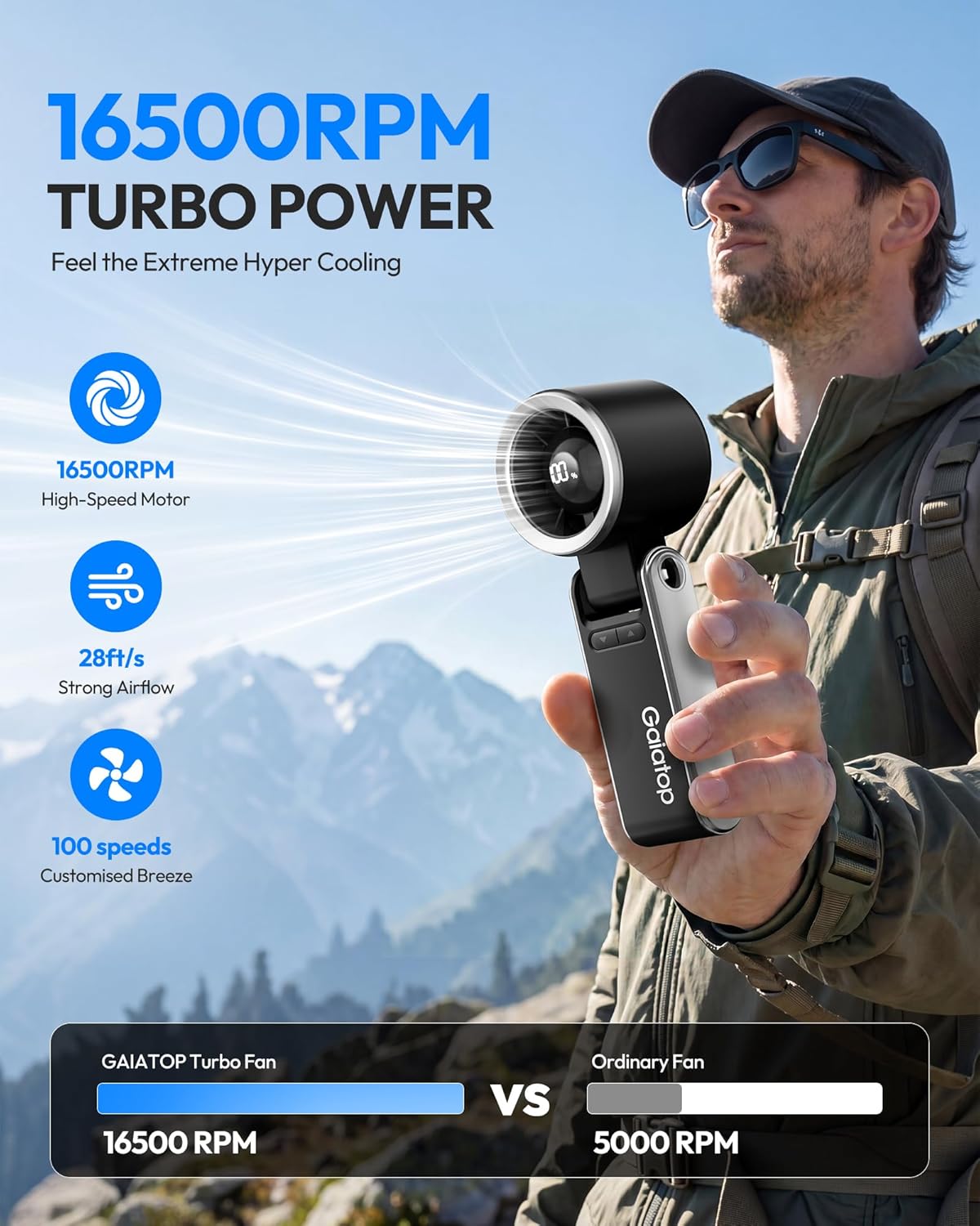 Gaiatop Portable Handheld Personal Fan HF-19A