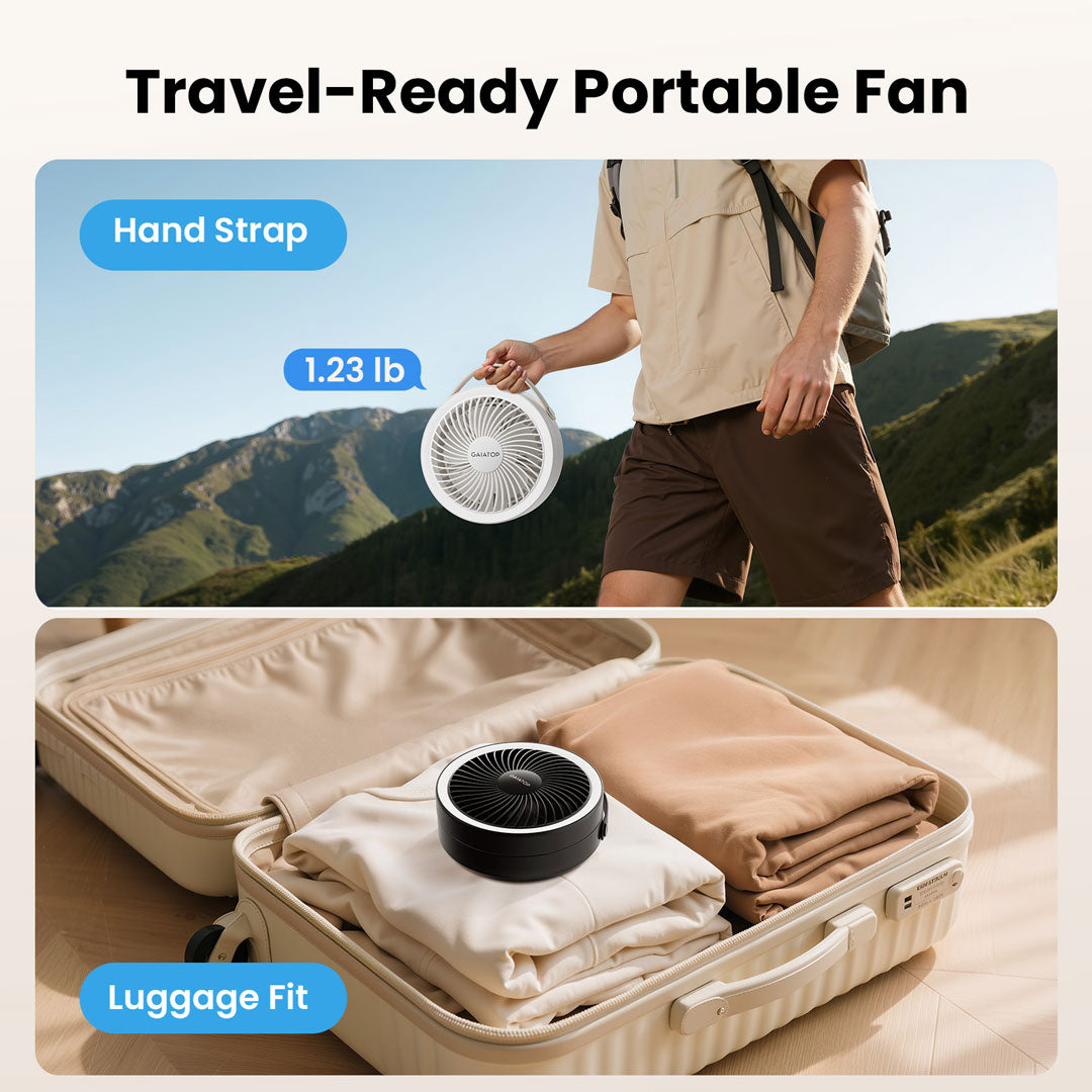 Gaiatop Foldable Rechargeable Table Fan with LED Light FF-01