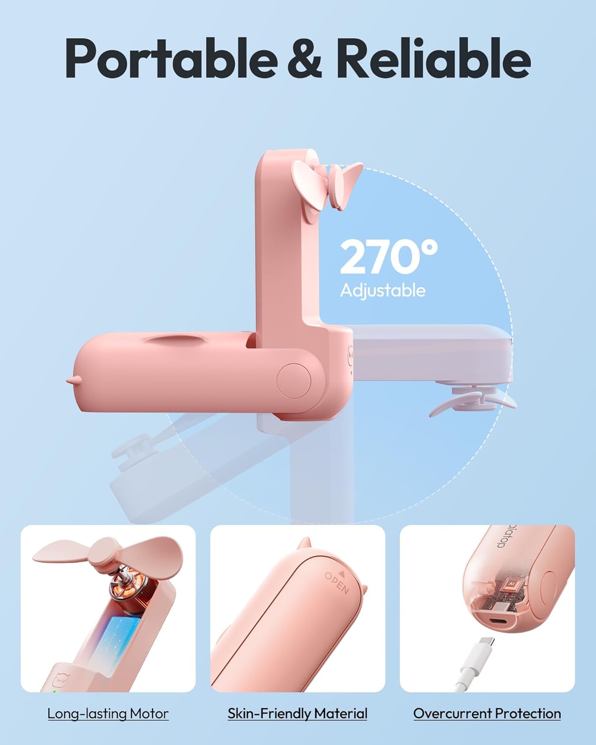 Gaiatop Foldable Mini Handheld Fan FS-08