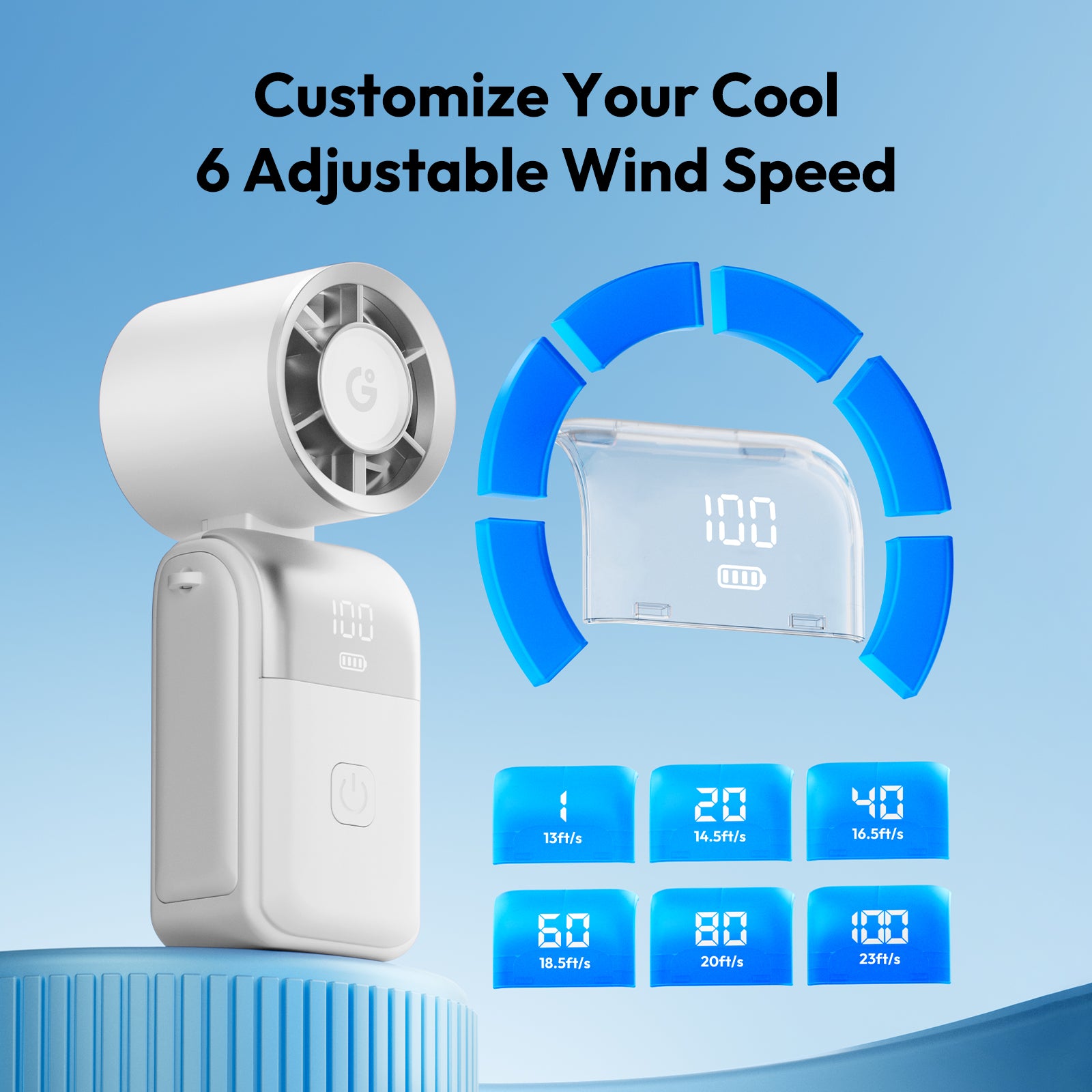 Gaiatop Portable Mini Fan Handheld, 3-in-1 Foldable Pocket Fan HF-25