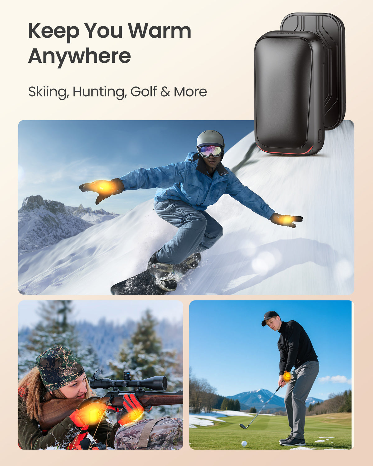 Gaiatop Electric Hand Warmers Rechargeable, Magnetic Pocket Hand Warmer HW-07