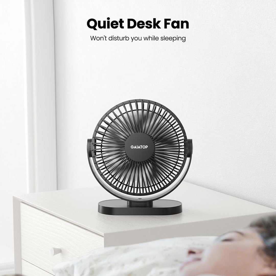 Gaiatop USB Desk Fan 5.5-Inch 3-Speed Quiet Table Fan with 105° Adjustable Stand for Office Home Travel & Outdoor Use  TF55