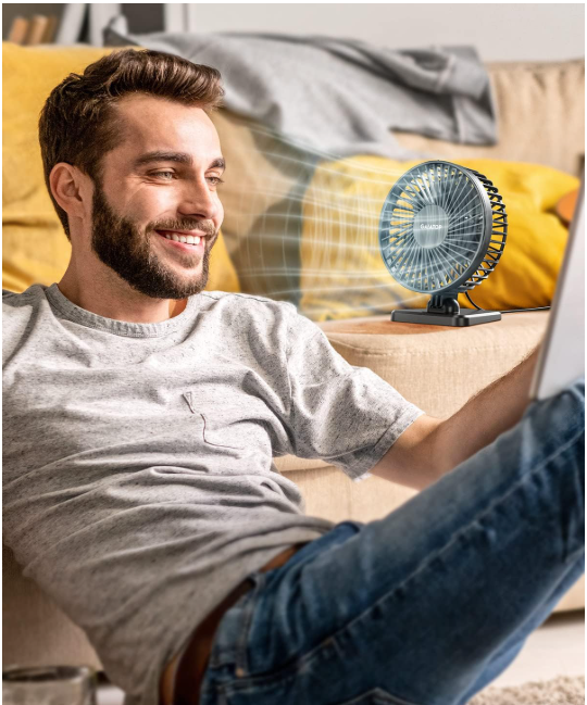 Gaiatop USB Desk Fan, Small But Powerful, Personal Portable Quiet 3 Speeds, Adjustable Mini Table Desktop fan for Cooling Home Office Car Summer Travel Gifts TF-30