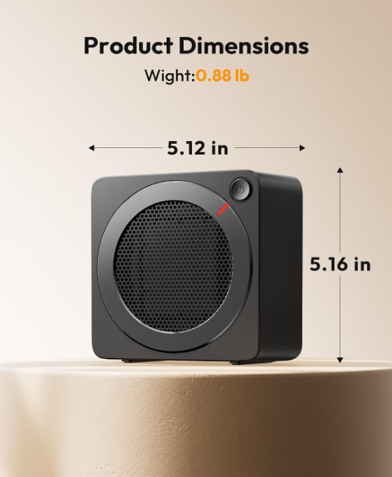 Gaiatop Mini Space Heater, 500W Fast Heating Portable Desk Electric Heater