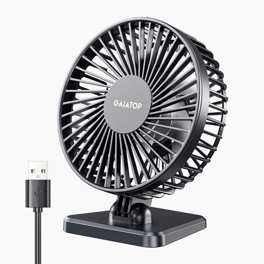 Gaiatop USB Powered Desk Fan 3-Speed Adjustable Quiet Small Fan for Home and Office TF-30