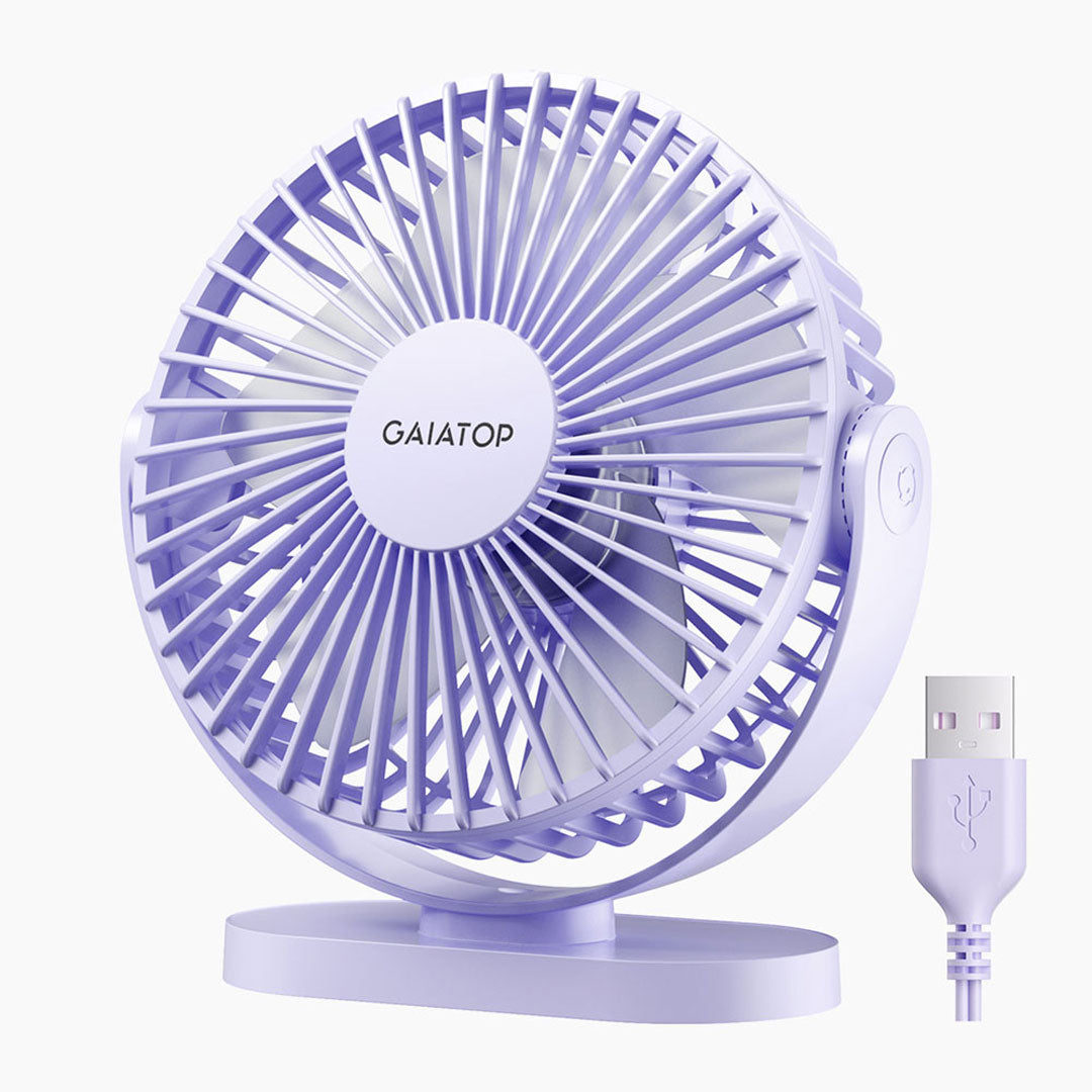 Gaiatop USB Desk Fan 5.5-Inch 3-Speed Quiet Table Fan with 105° Adjustable Stand for Office Home Travel & Outdoor Use  TF55